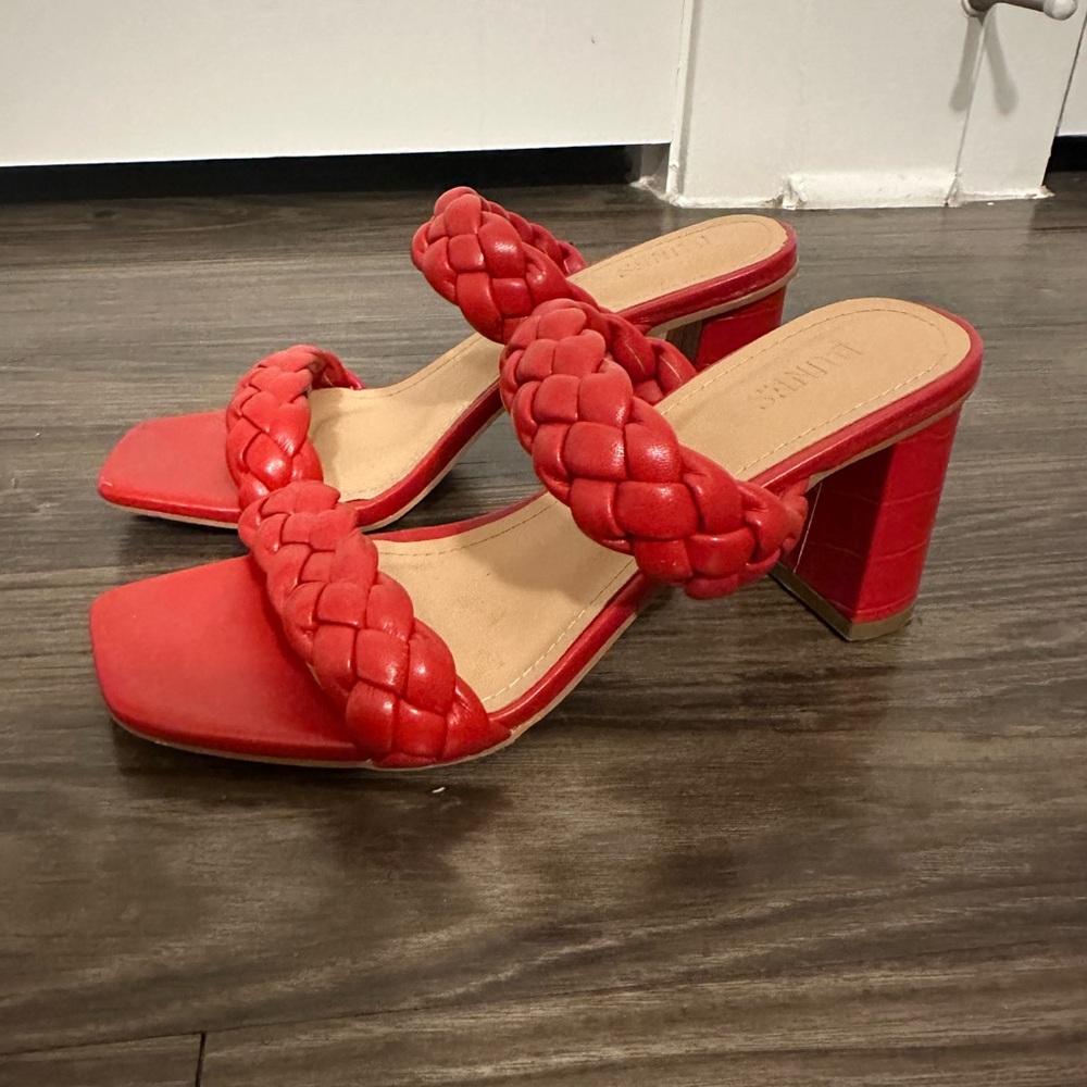 Red Braided Heels